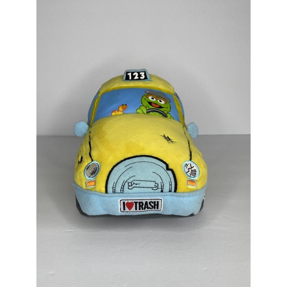 Sesame Street Oscar The Grouch Wacky Taxi Rare Yellow Plush 12 inches - Picture 2 of 11